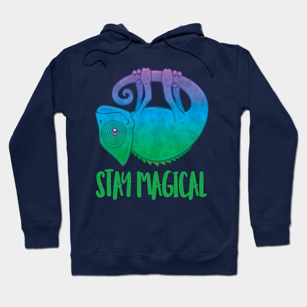 Stay Magical Levitating Chameleon Hoodie by fizzgig